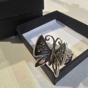Elegant James Avery Silver Butterfly Ring